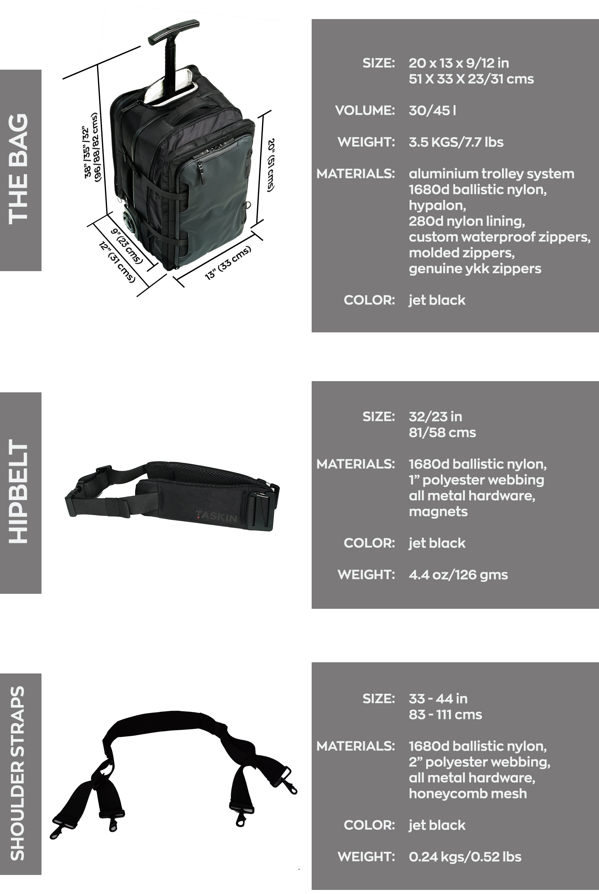 Taskin Xplorer | 6-in-1 Wheeled Expandable Backpack | Carry On | Travel Bag