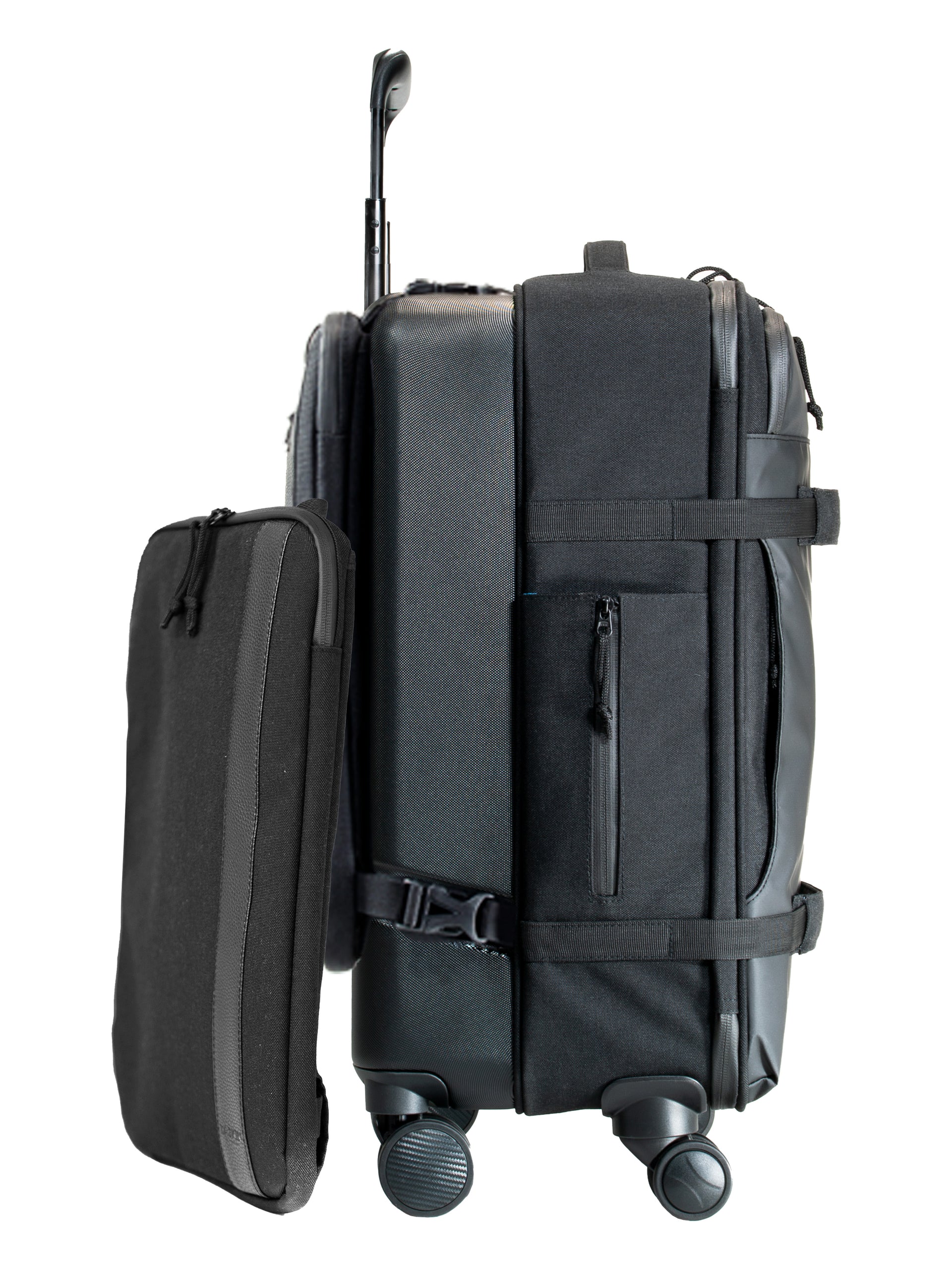 Best in Class 4-Wheeled Large Hybrid Carry-on Luggage with Detachable Laptop Sleeve