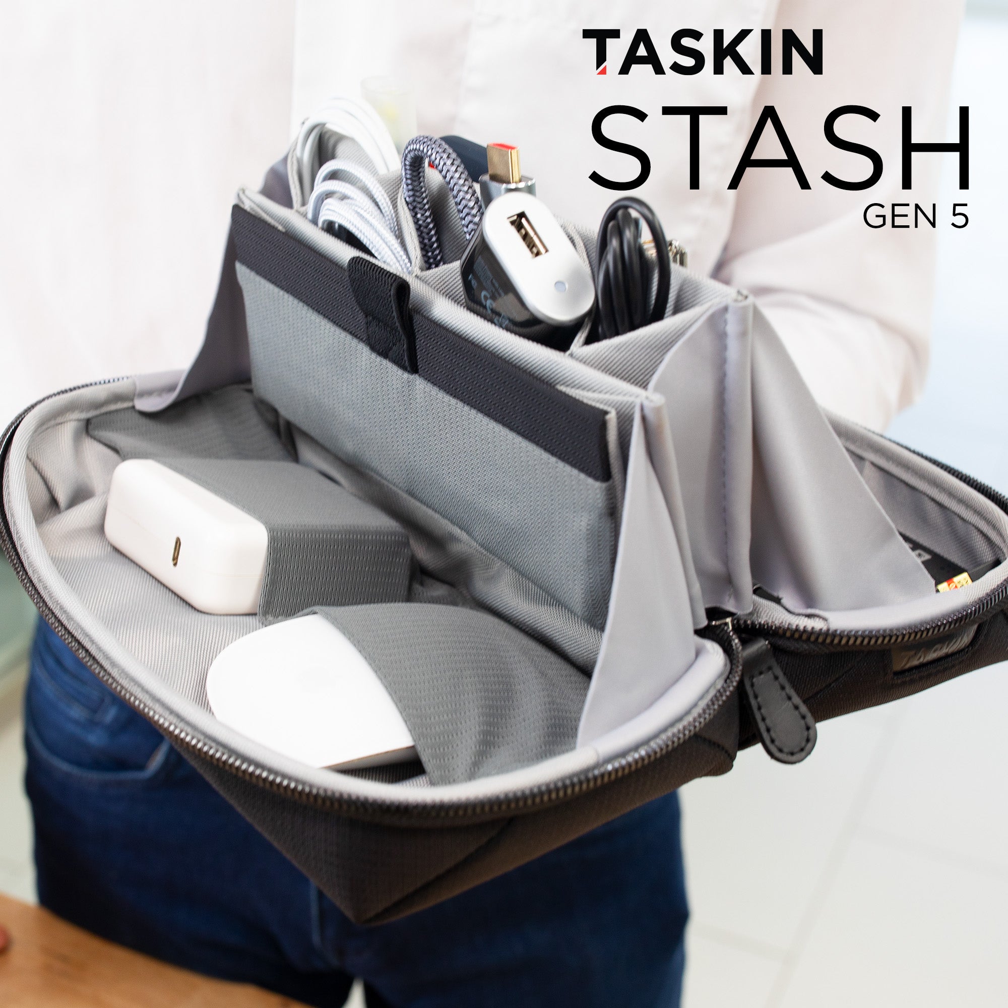 Taskin Stash Electronic Organizer | Tech Accessories Pouch | Cable Organizer